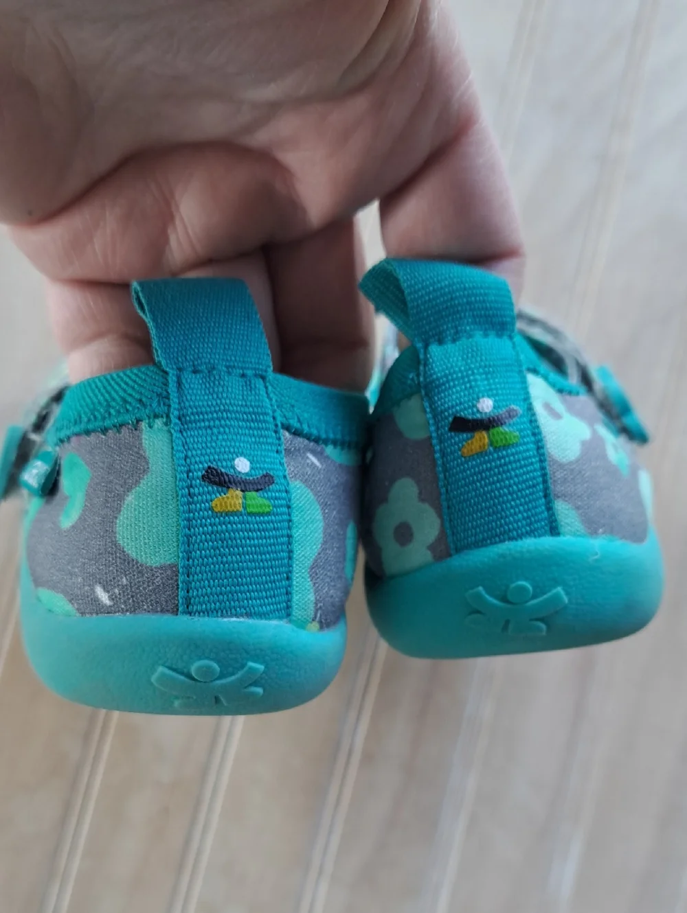 Chooze Jump Blossom Mary Jane Flats Toddler Girl Print Teal Floral Comfort Shoes